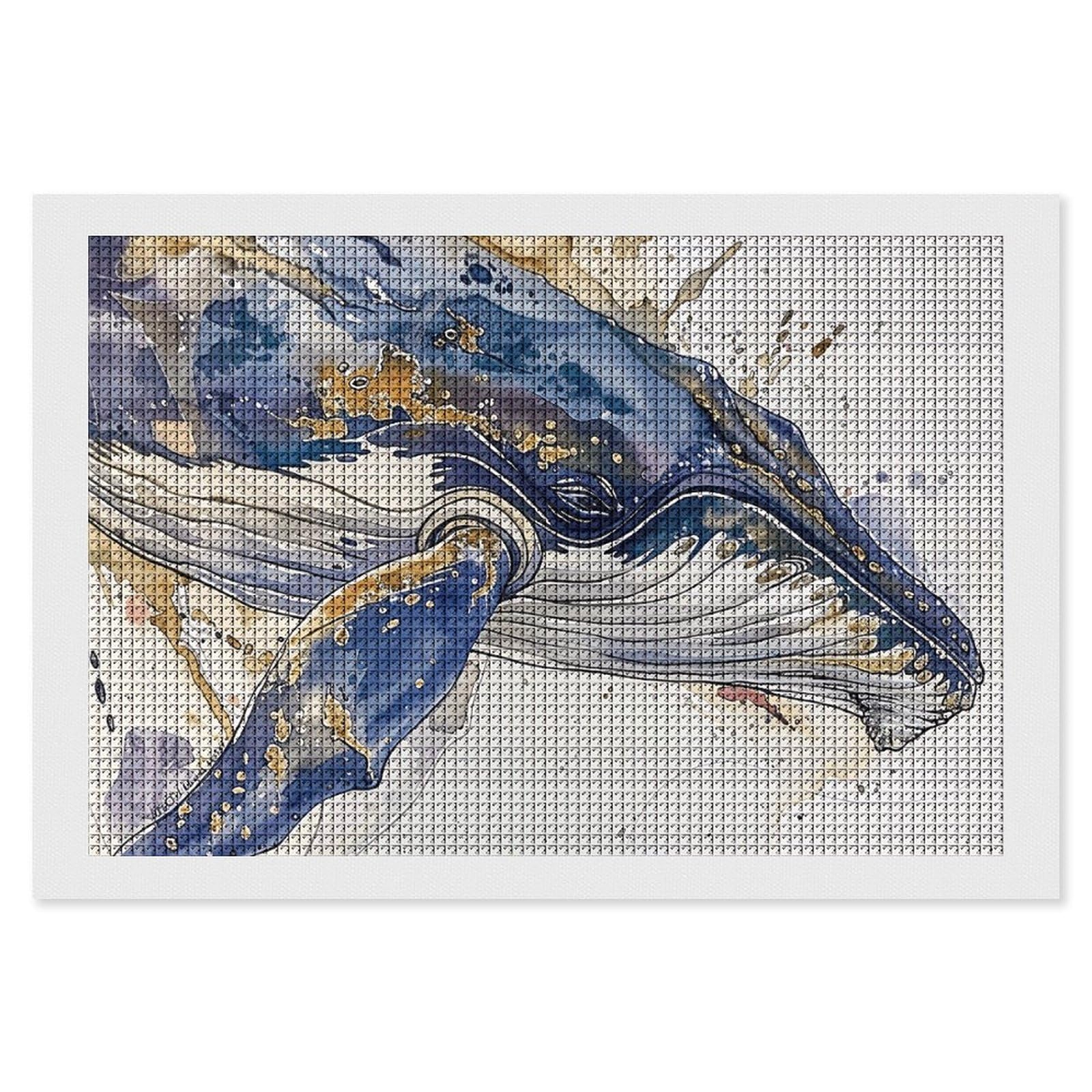 NONHAI Diamond Painting Kits for Adults - DIY Diamond Art Kits for Beginners - Full 5D Paint Drill Diamond Dots Paintings- A Picture of A Whale Diamonds Pictures Gem Art and Craft Wall Decor 8"x12"
