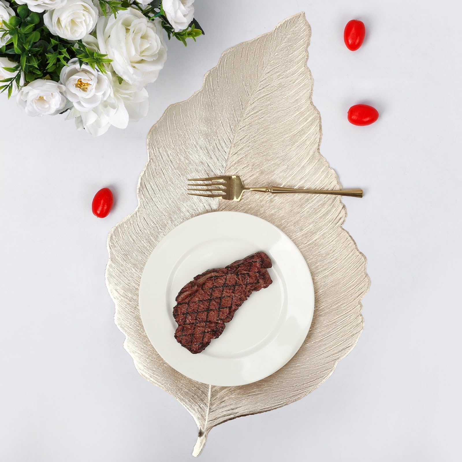 Homescapes zilveren placemats in een set van 4, 40 cm - 4x ronde