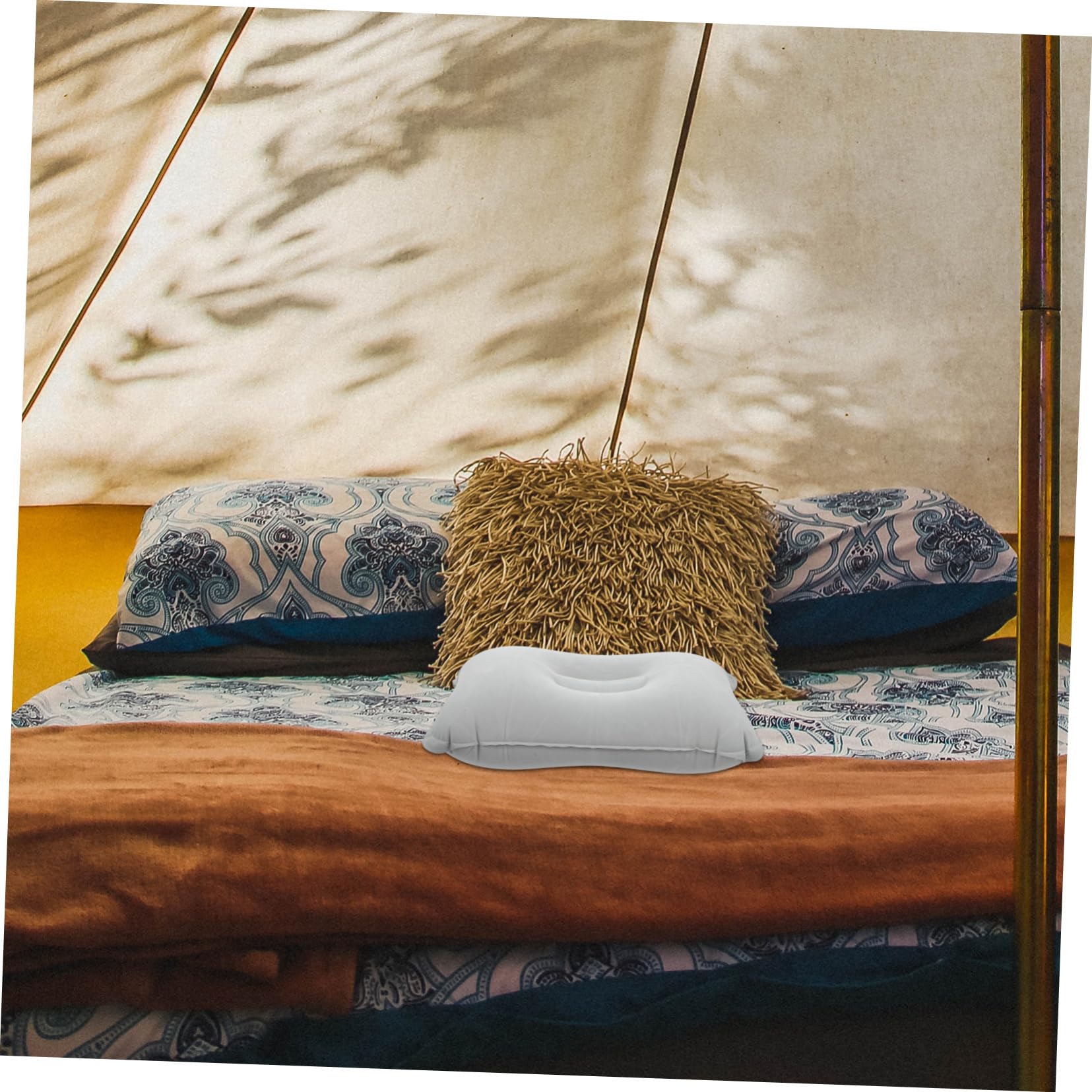 Cabilock Inflatable Travel Pillow for Outdoor Lumbar Support Air Travel Camping Neck Pillow