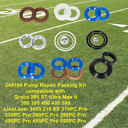 Miniatura 2 de 244194 Kit de reparación de bomba de embalaje compatible con Graco 244194 pulverizador de pintura sin aire 295 390pc 395pc 490pc 495pc 595 3400