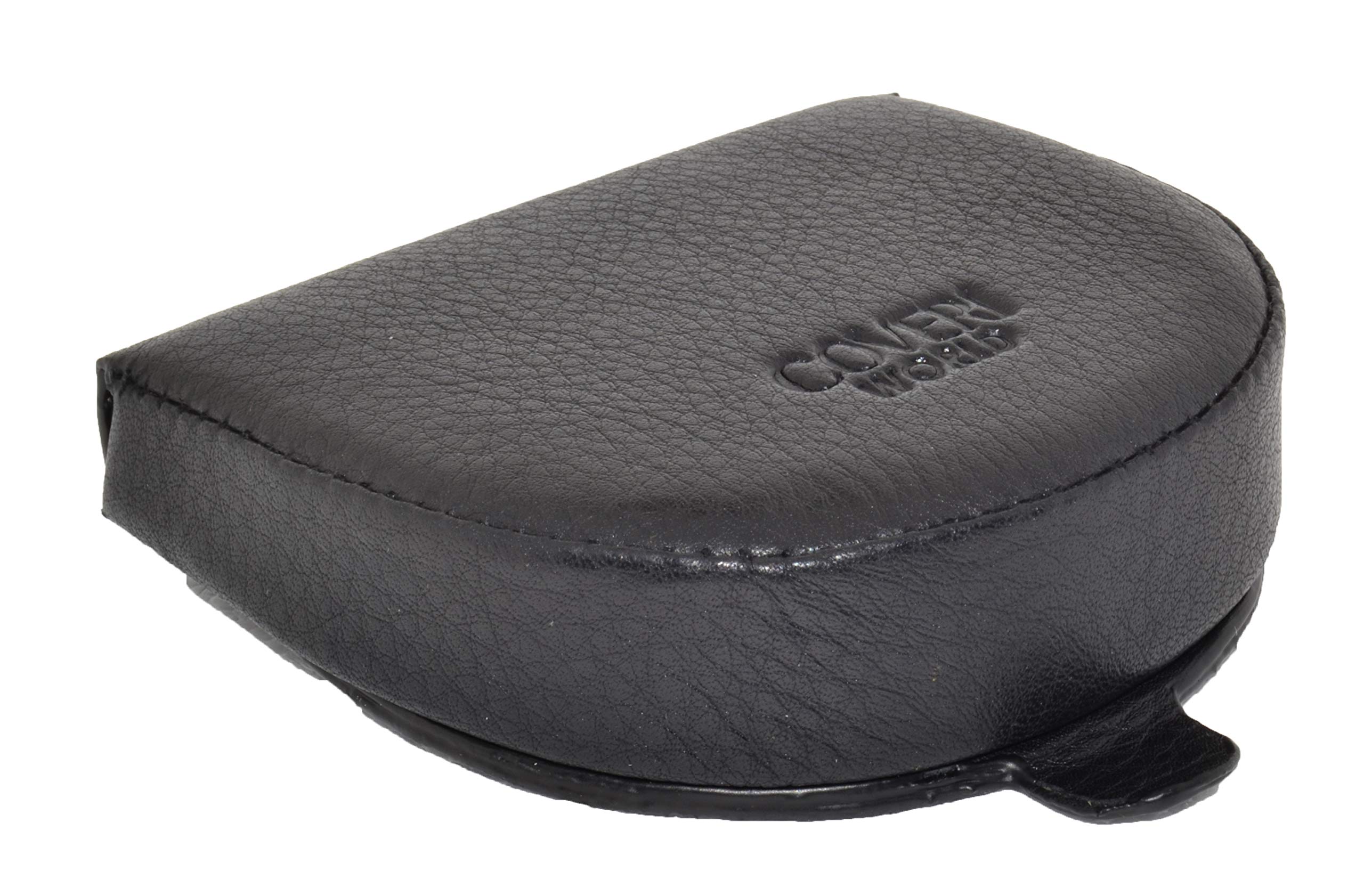 COVERI WORLDHeel Coin Purse Man, Euro Holder, Genuine Leather (Black)