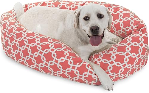 Miniatura 8 de Majestic Pet Cama calmante para perros de 40 pulgadas Links Sherpa lavable, acogedora cama redonda suave para perros con columna vertebral para