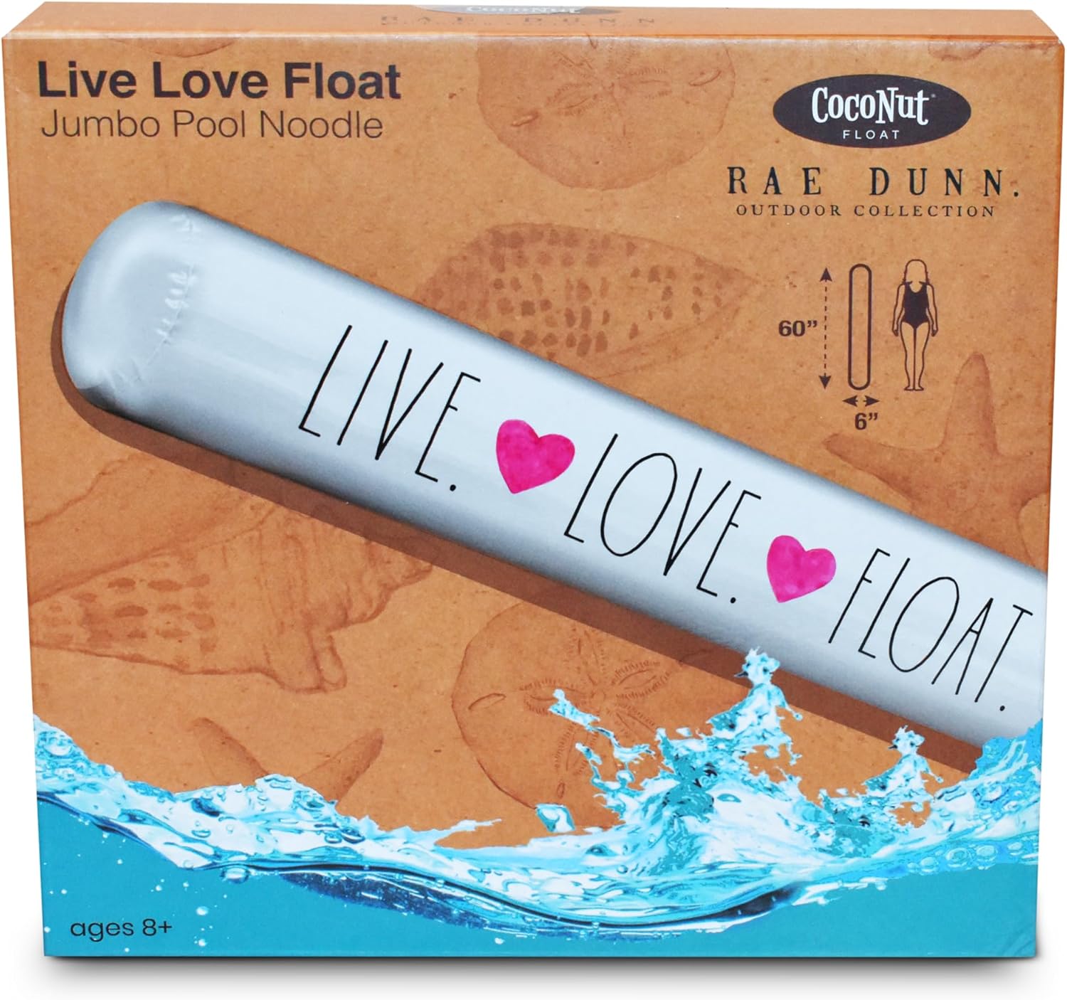 Rae Dunn x CocoNut Float Inflatable Pool Noodles - Versatile 60 Inch Pool Noodle for Summer & Swim Parties