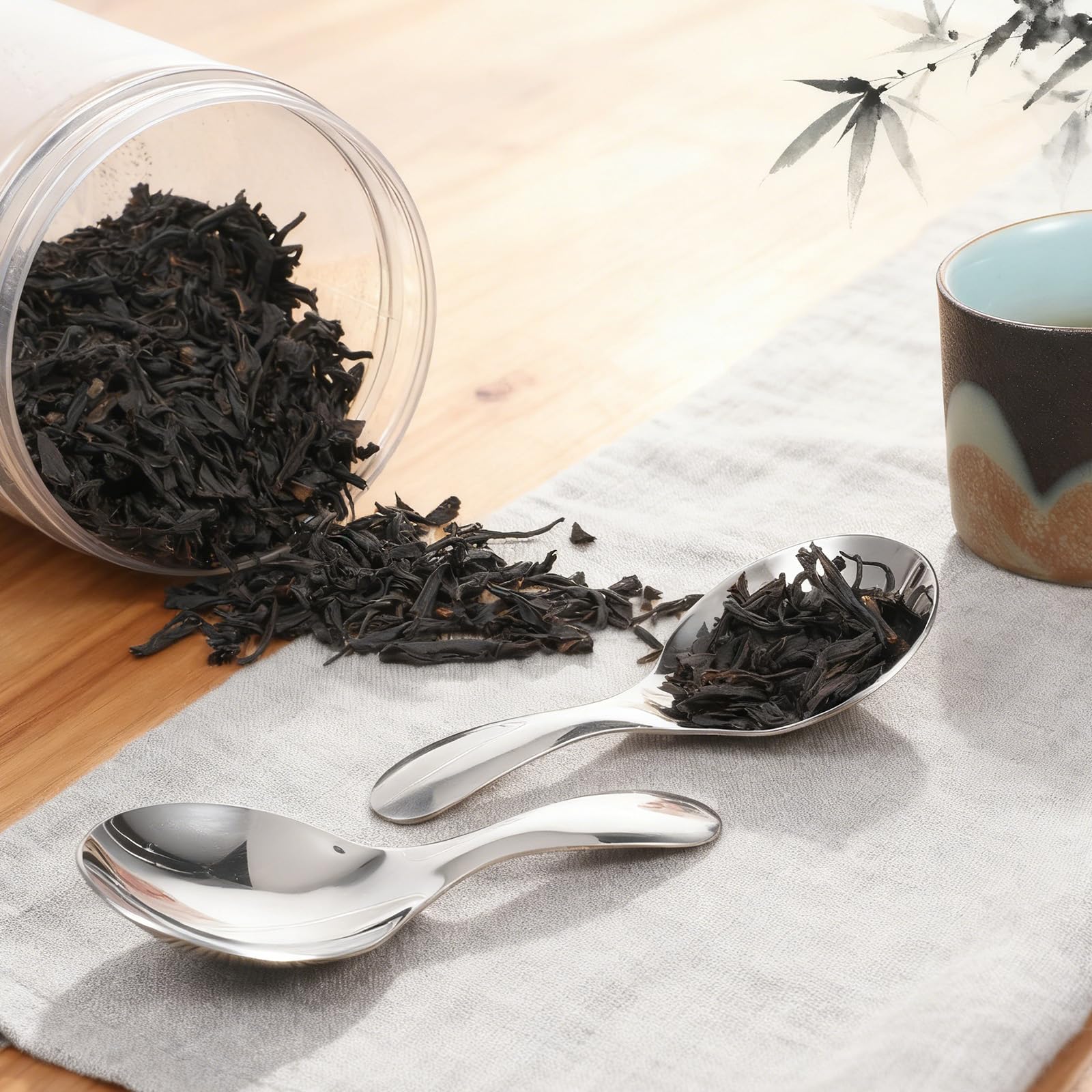 Confezione da 4 palette con manico corto argentato, piccole palette per barattoli, in acciaio inox, mini paletta per caramelle, mini condimenti, sale, zucchero, tè, caffè, piccole palette per gelato e