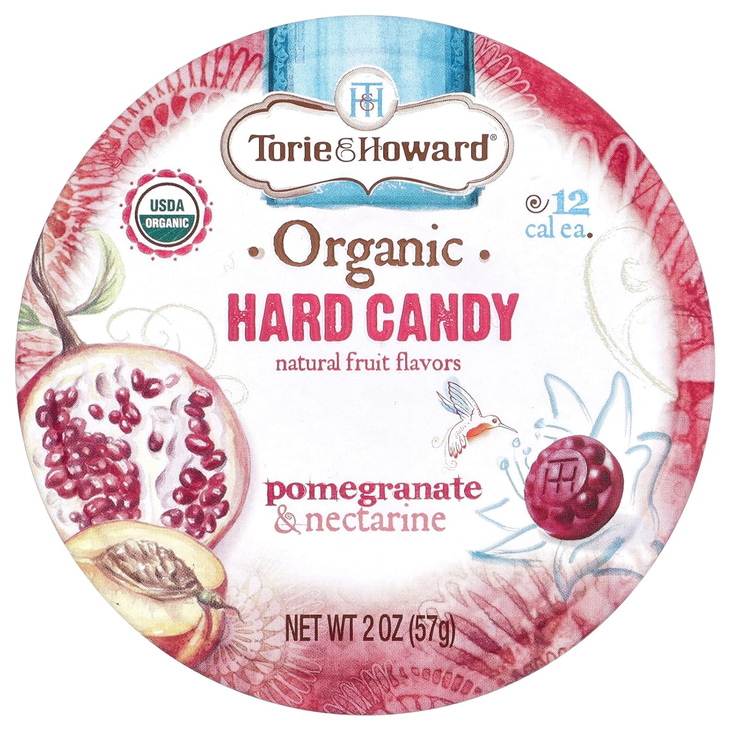 Torie and Howard Organic Hard Candy - Pomegranate and Nectarine - 2 oz - Case of 8 by Torie & Howard