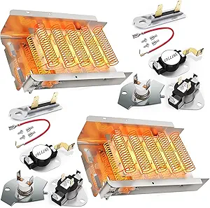 279838 Dryer Heating Element for Whirlpool Maytag Amana Roper Kenmore 70 80 Series wed4815ew1 ned4655ew1 medc215ew1 medx655dw1medc200xw1 red4440vq1, Replaces 2406026 3403585 W10724237, 2 pack
