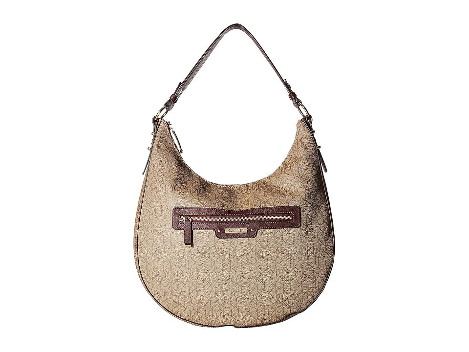 

Calvin Klein Monogram Hobo (Rum Raisin) Hobo Handbags