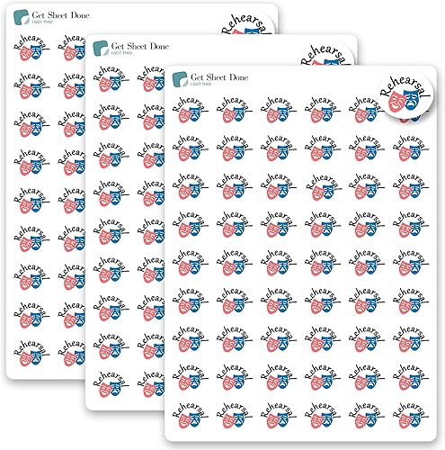 Calcomanías para planificador de ensayo, 54 divertidas calcomanías de vinilo (12 pulgada), escenario de espectáculos de teatro, calcomanías de