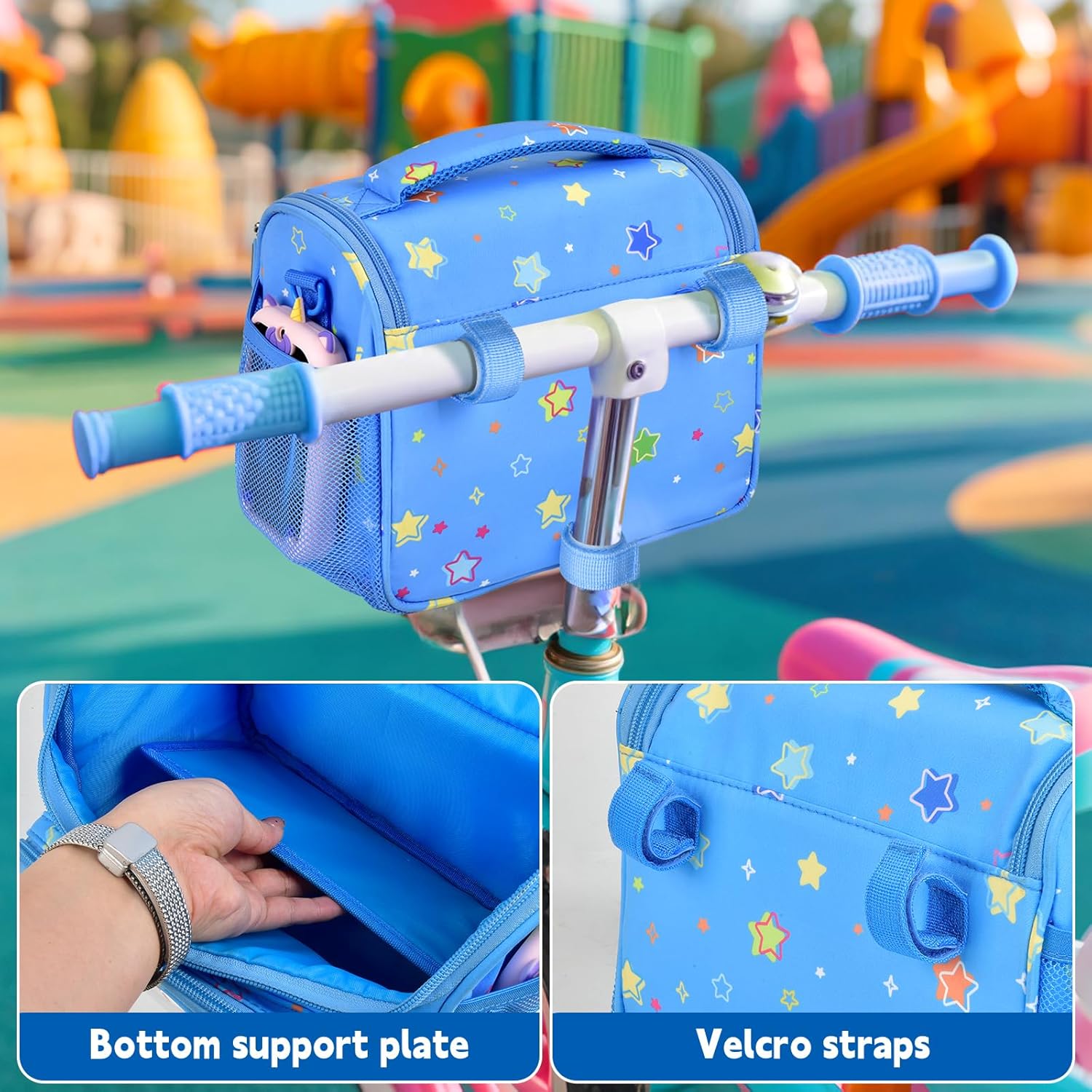 Kids Bike Basket Front Handlebar Bag for Girls and Boys, Cute Small Bicycle Basket for Balance Scooter Tricycle, Hold More Bike Accessories with Shoulder Strap (Case Only)