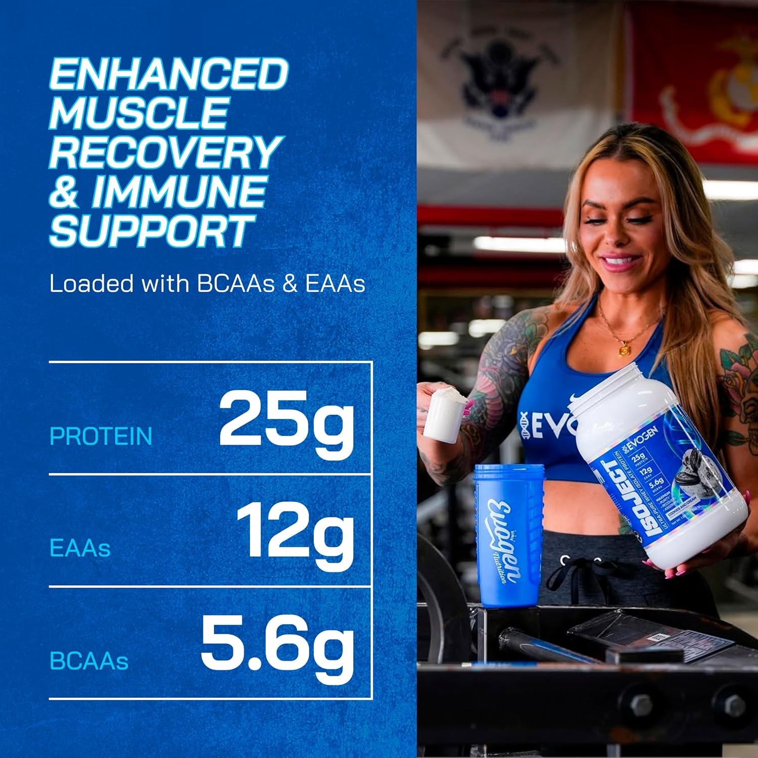 Evogen Isoject - Whey Protein Isolate | Ultra-Pure Whey Protein Powder with Ignitor Enzymes, BCAAs, and EAAs | Enhanced Absorption & Recovery | Cookies and Cream | 25 Servings