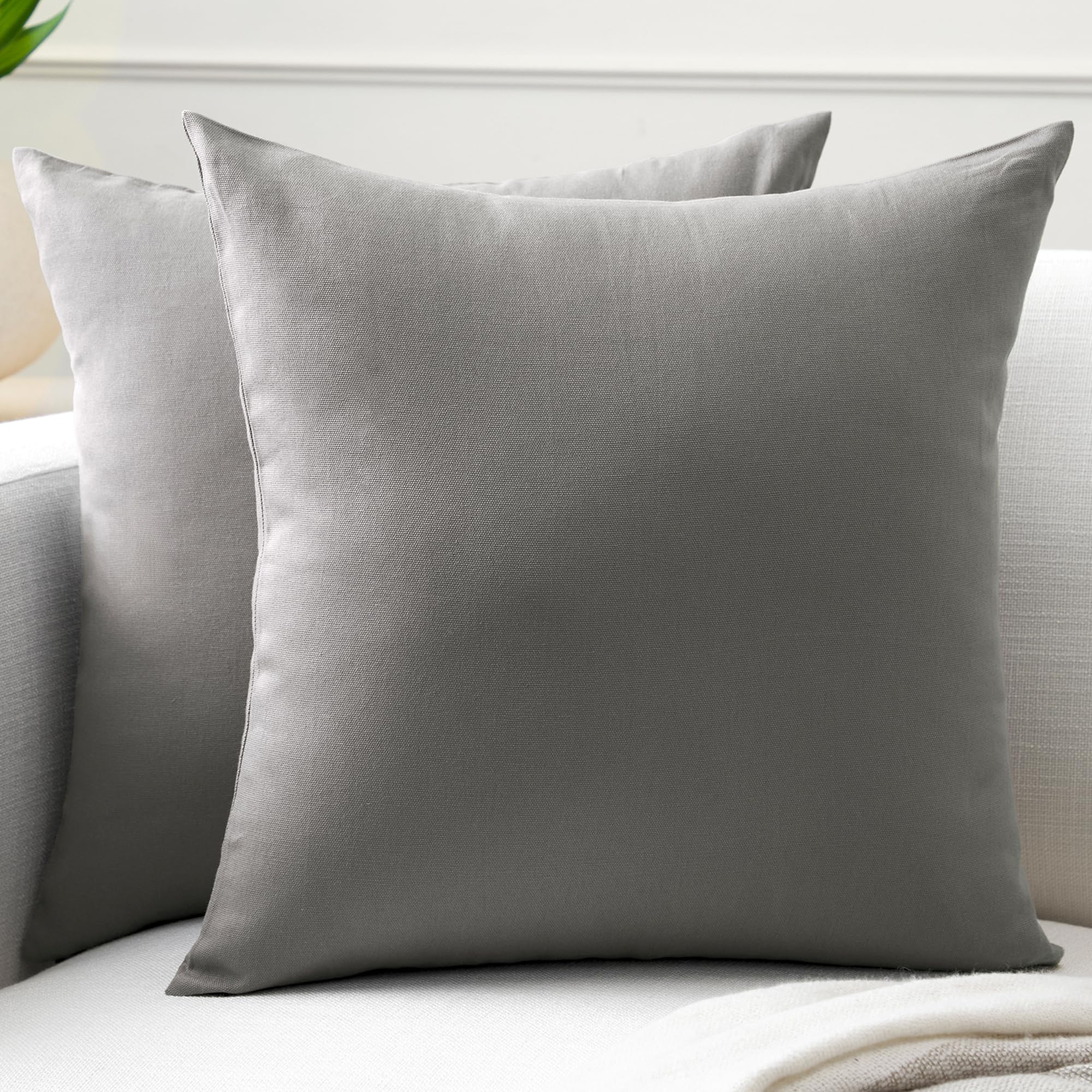 Encasa XO Throw Pillow Covers 16x16 in Set of 2 Grey | No Inserts | Cotton Pillow Covers for Living Room, Bed, Sofa, Couch | Decorative Cushion Covers with Improved Zipper-image-25
