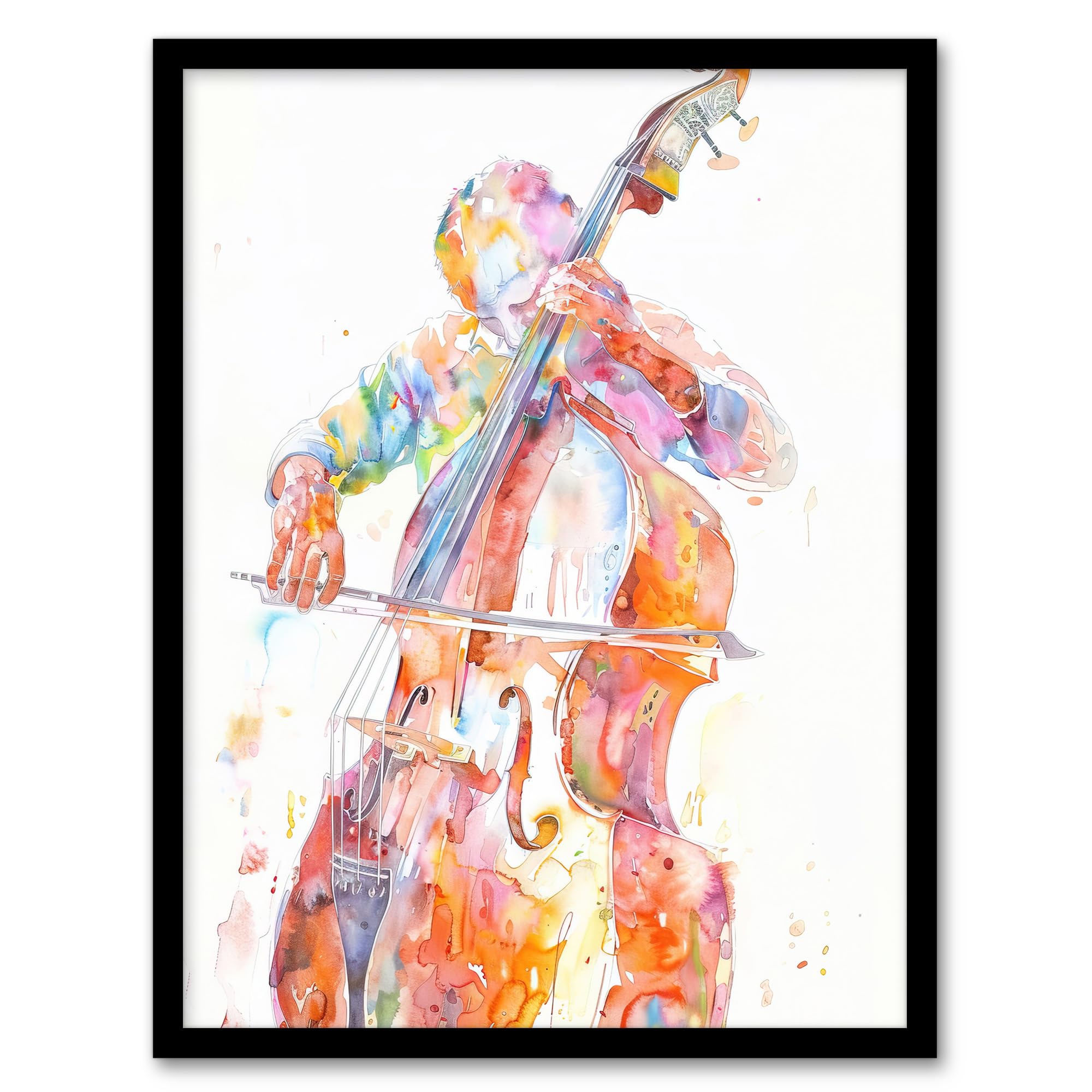 アート・デザイン・音楽 CCB CLOSE Amazon.com: Artery8 Cellist Colourful Modern Watercolour Cello