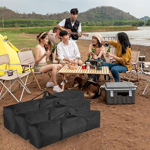 Miniatura 8 de PATIKIL Bolsa de repuesto para silla de campamento de 47 pulgadas, paquete de 2 bolsas de transporte plegables de nailon, bolsa grande con