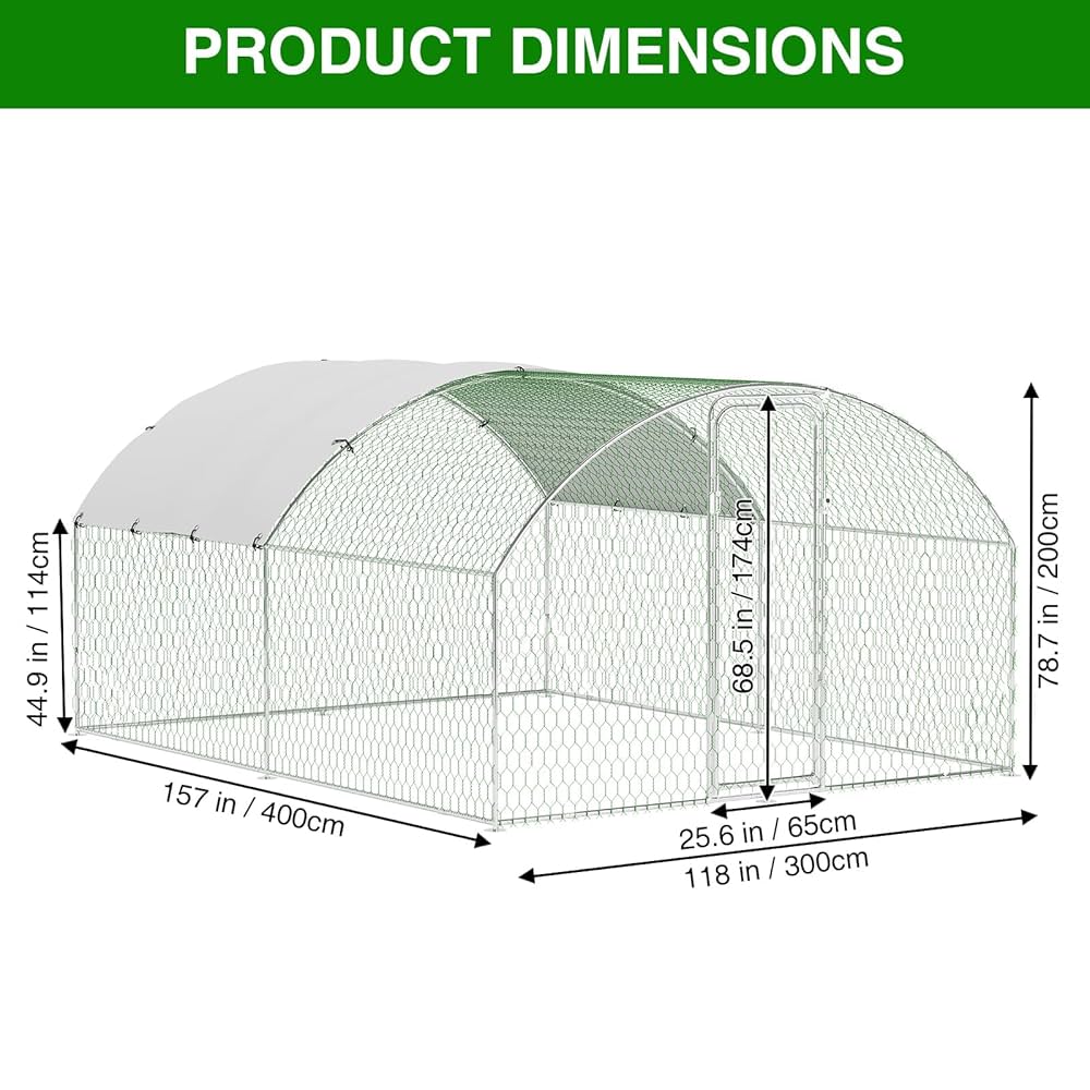 Amazon.com: Large Metal Chicken Coop, 9.8'Wx13.1'Lx6.6'H