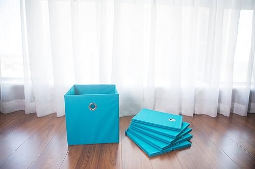 Miniatura 8 de Juego de cubos Amelitory 6 piezas para almacenamiento, plegables, con cajón de tela