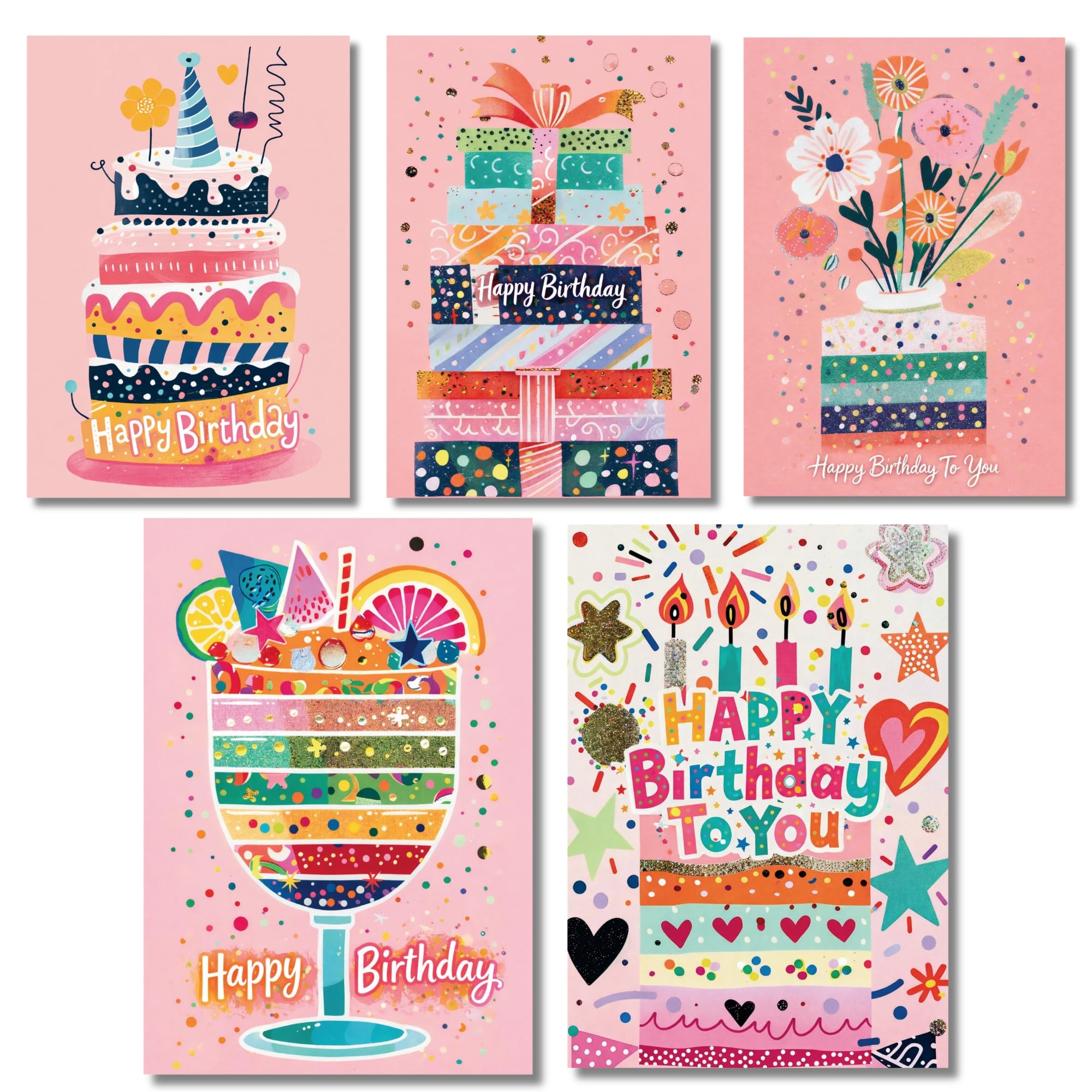 LimaLima Birthday Cards For Women Female Multipack Collection Pack 10 A5 When Folded Blank Inside For Personal Greeting With Storage Box