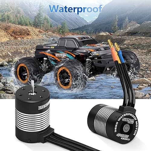 Miniatura 9 de Motor sin escobillas de coche RC 110 540 3650 5200KV 0.125 in eje de alta velocidad impermeable motor para la mayoría de 110 vehículos RC escala