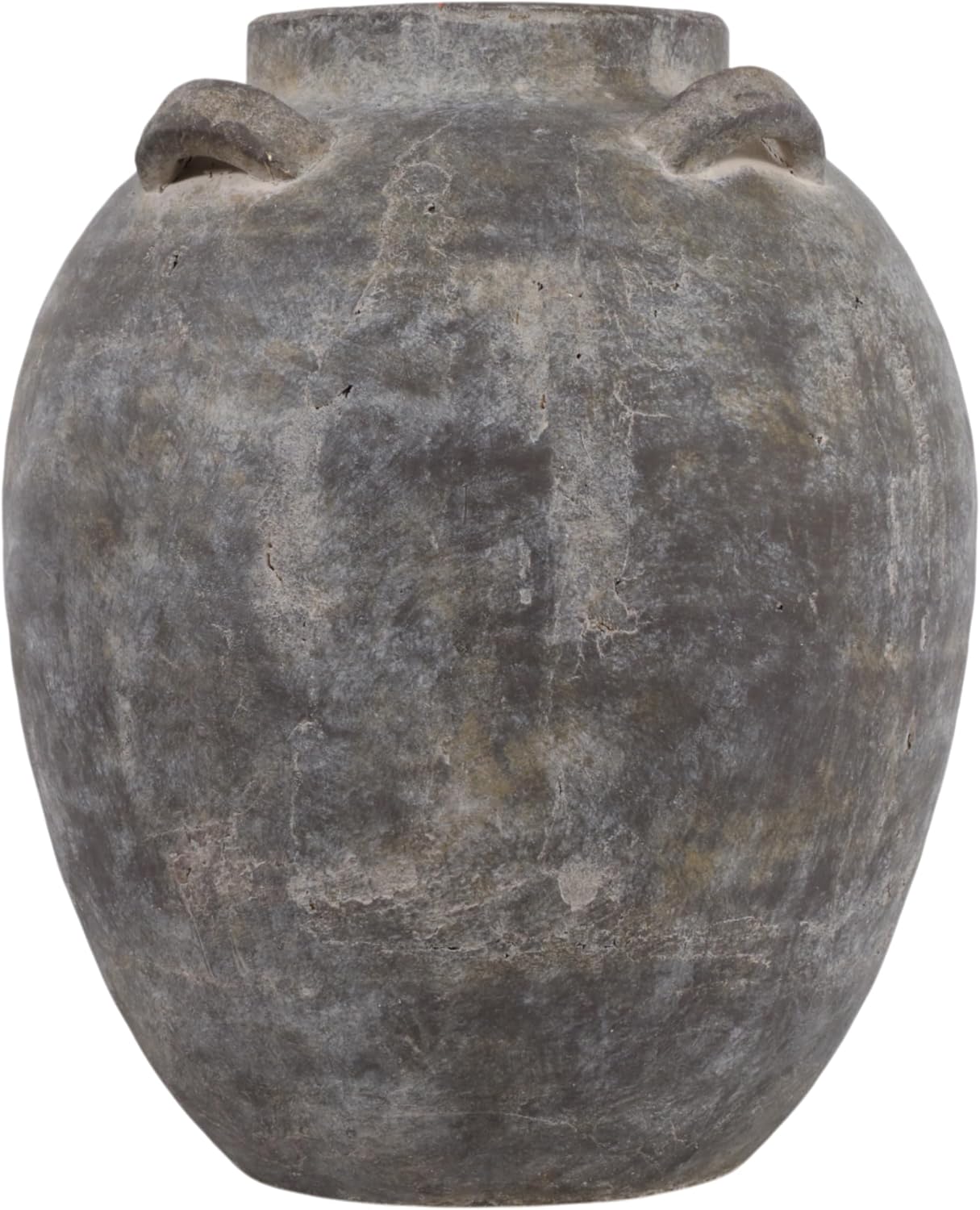 Decorative and Multi-Handle Ceramic Vase as Table Display - Perfect Flower Vase for Living Room, Bedroom, Office, and Room Accent - Stylish Home Accent, House Decor, and Centerpiece - 15", Brown