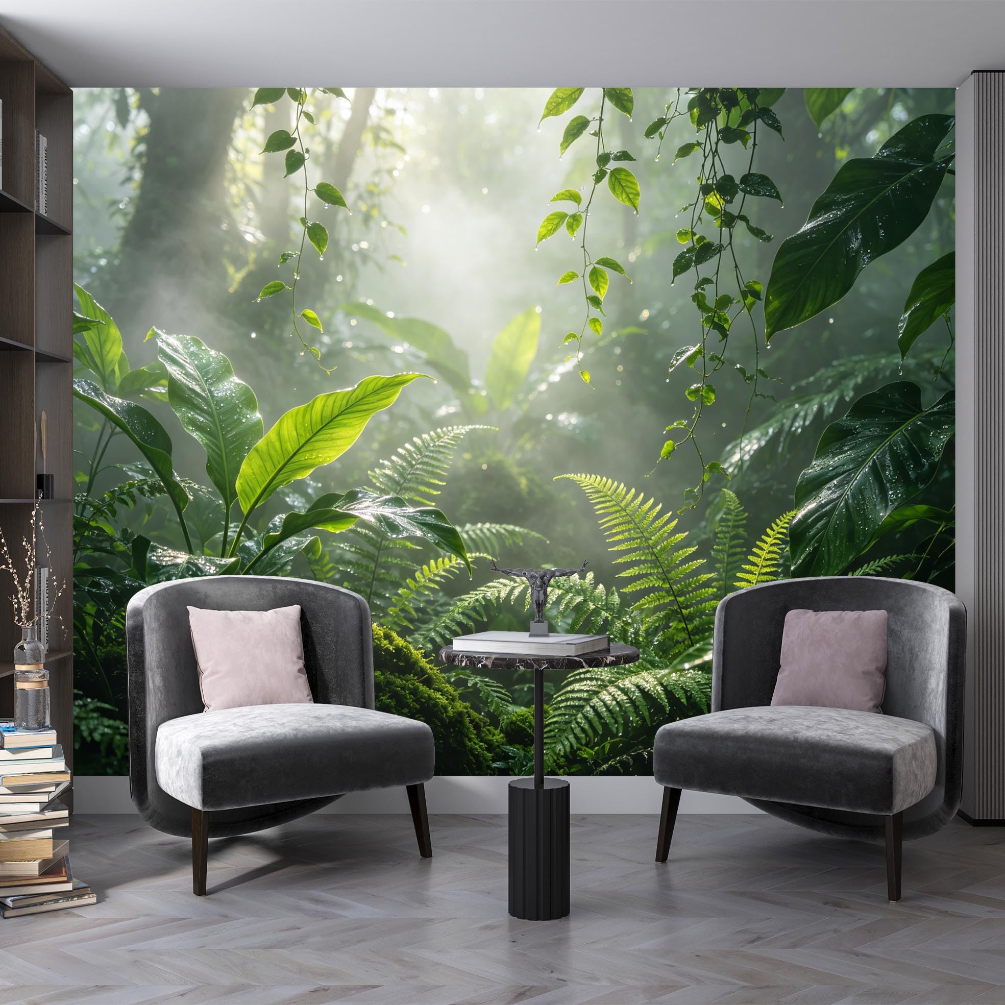 Forêt brumeuse papier peint panoramique 3D pour transformer l'ambiance de votre chambre