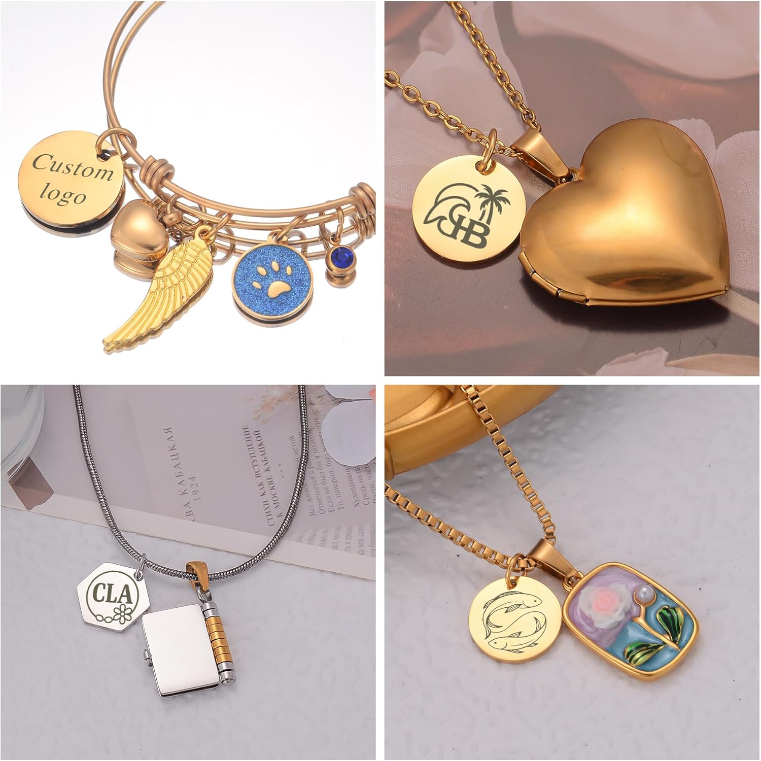 Custom Engraved Text/Logo Charms,Stamping Blanks Tag Charms,Personalized jewelry charms,Mirror Polishing tags for bracelets necklace jewelry making - Image 3