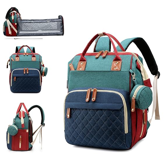 Lamroro Diaper Bag with Changing Station, 3 in 1 Baby Diaper Backpack
