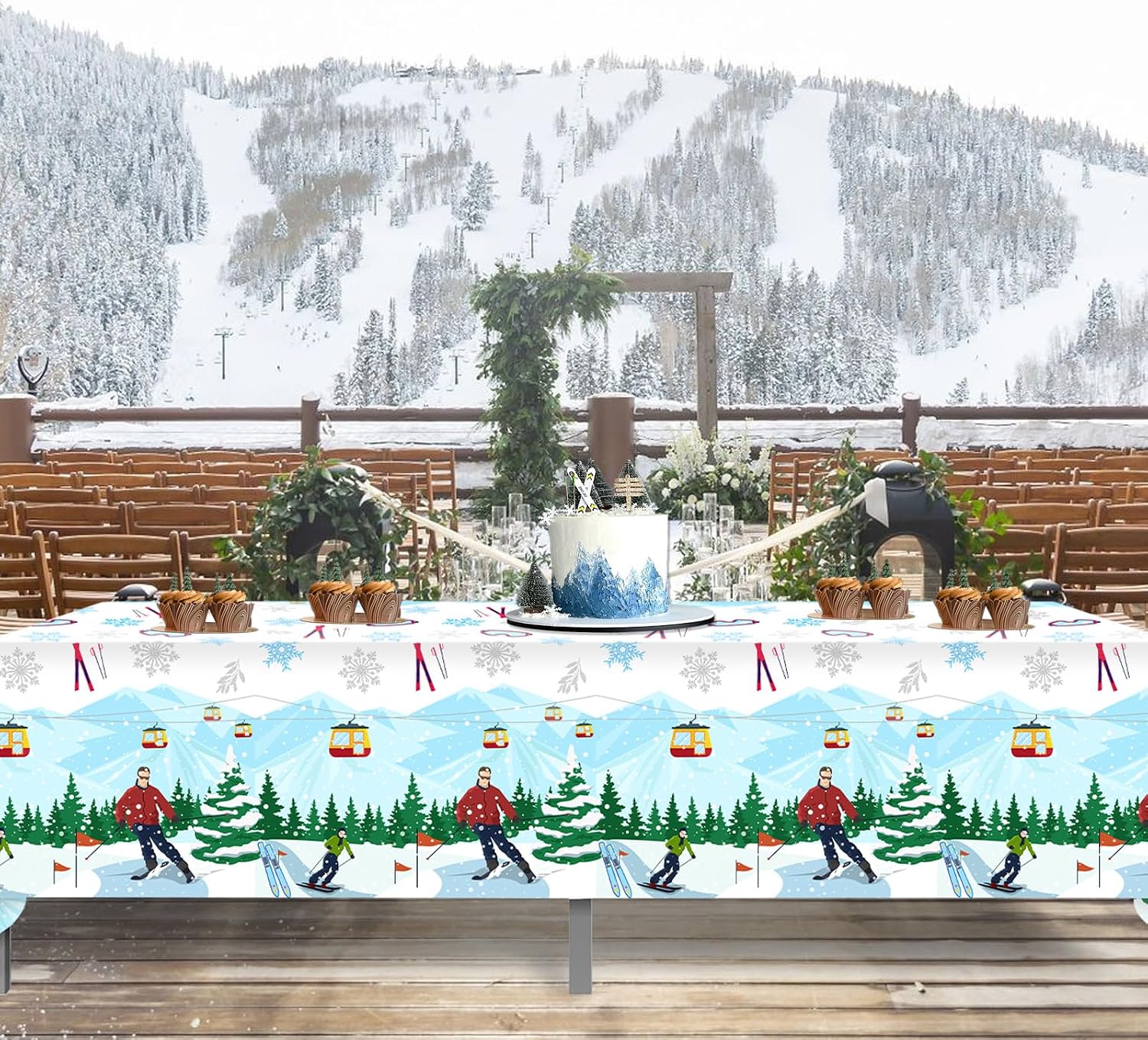 Ski Themed Party Decorations 3pcs Ski Party Tablecloths Ski Birthday Party Decoration Winter Skiing Party Decorations Winter Sports Decorations Ski Sports Tablecloths for Snow Skier Lover
