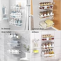 Vista 8 de 5 Pack Shower Caddy Organizer Rack Shelf for Inside Shower, Self Adhesive Wall Storage Basket Rustproof Stainless Steel Shampoo Holder Bathroom