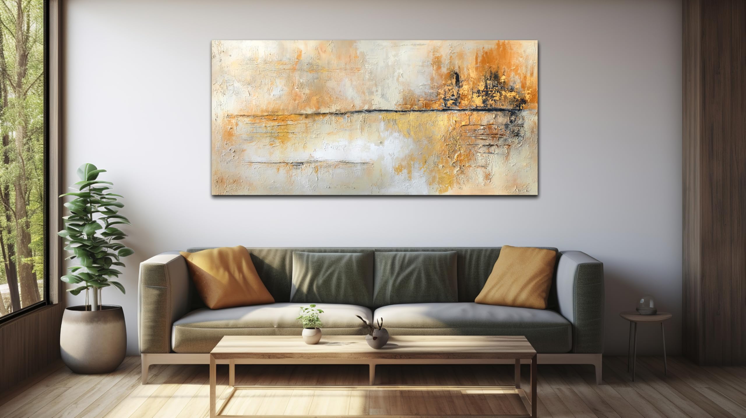 Monica Mirafiori I 140x70 cm I Tableau Peint à la Main I Modèles Tableau I Peintre Moderne I Tableaux Peintures I Toile sur Cadre en Bois
