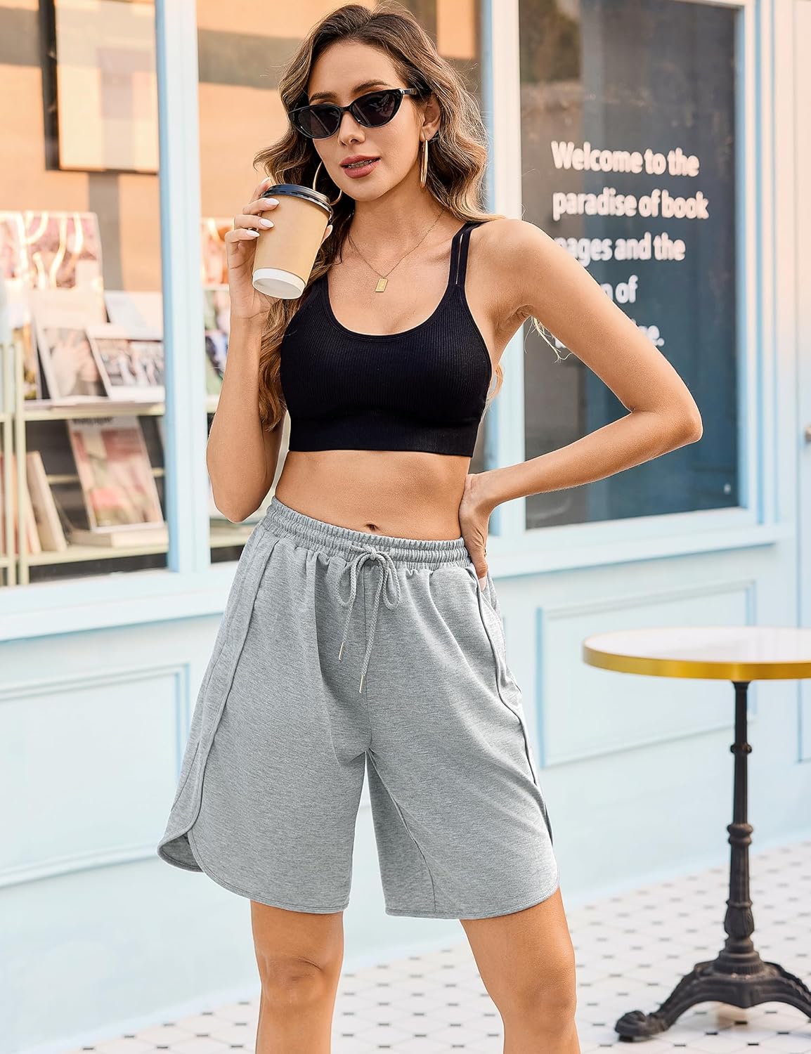 Quenteen Women's Sweat Shorts Bermuda Long Shorts Athletic Casual Loose Shorts (Available in Plus Size) - Image 4