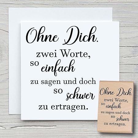 NEWSTAMPS 'Ohne Dich' Motivstempel - Holzstempel Für Trauerkarten & Beileidsbekundungen