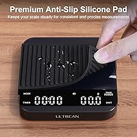 Vista 7 de Ultrean Mini Coffee Scale with Timer, Rechargeable Espresso Scale, 2kg/0.1g Accurate Scale for Espresso and Pour-Over Coffee, Portable Digital