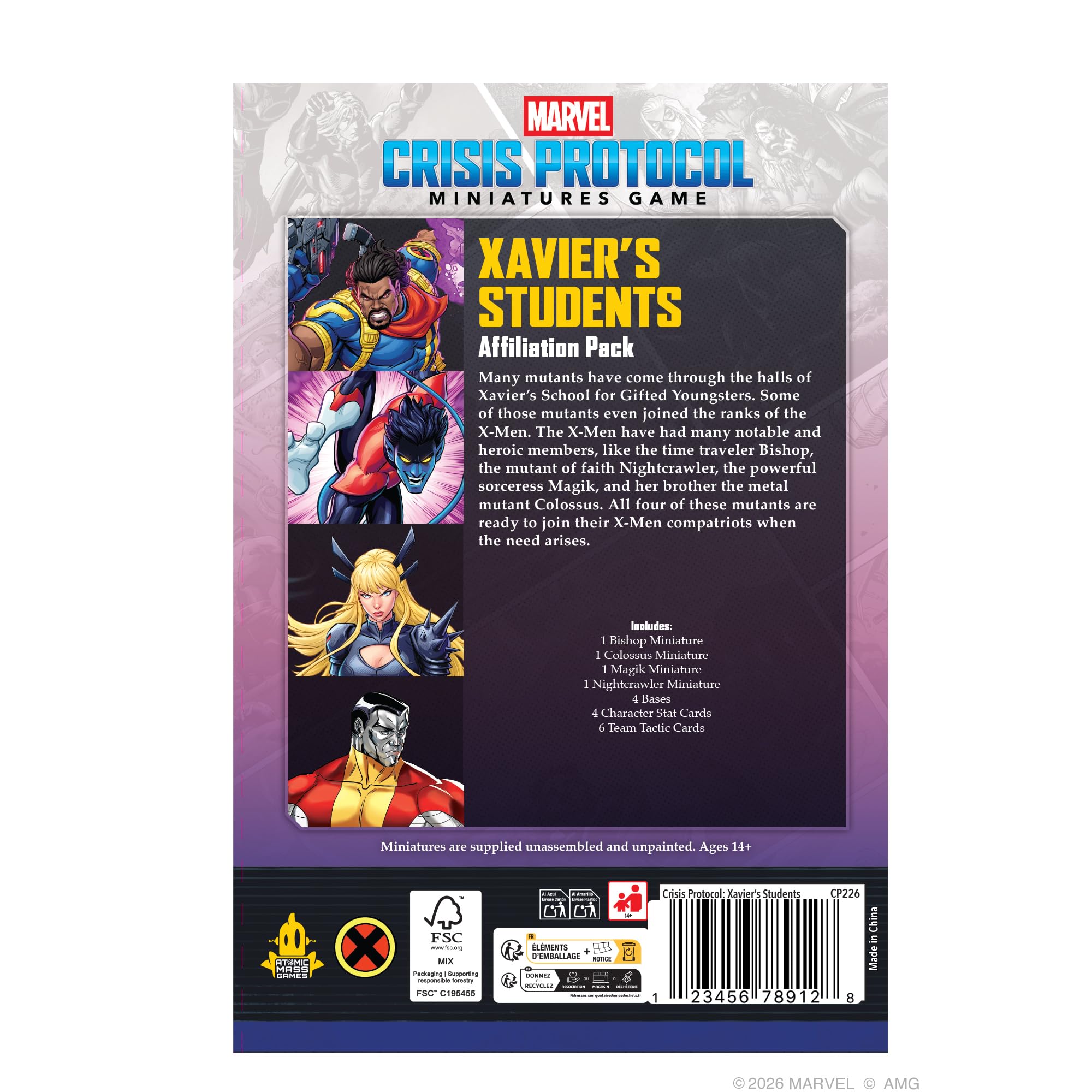 Asmodee Marvel Crisis Protocol: Xavier’s Students Affiliation Pack | A Partir de 14 Años, para 2 Jugadores, 90 Minutos por Partida, Español/Inglés/Francés
