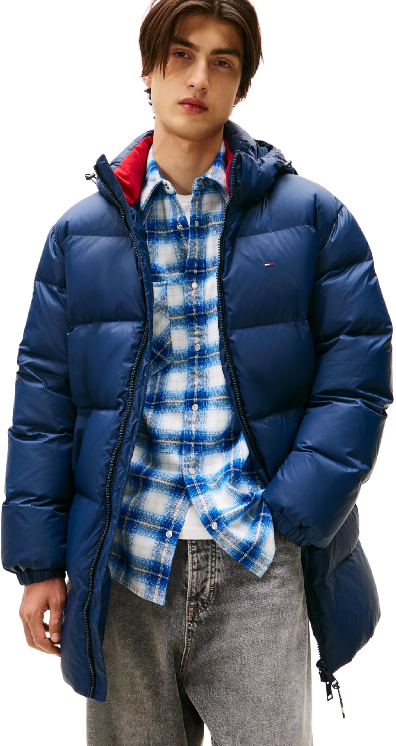Tommy Jeans Herren Pufferjacke Essential Down Parka mit Kapuze