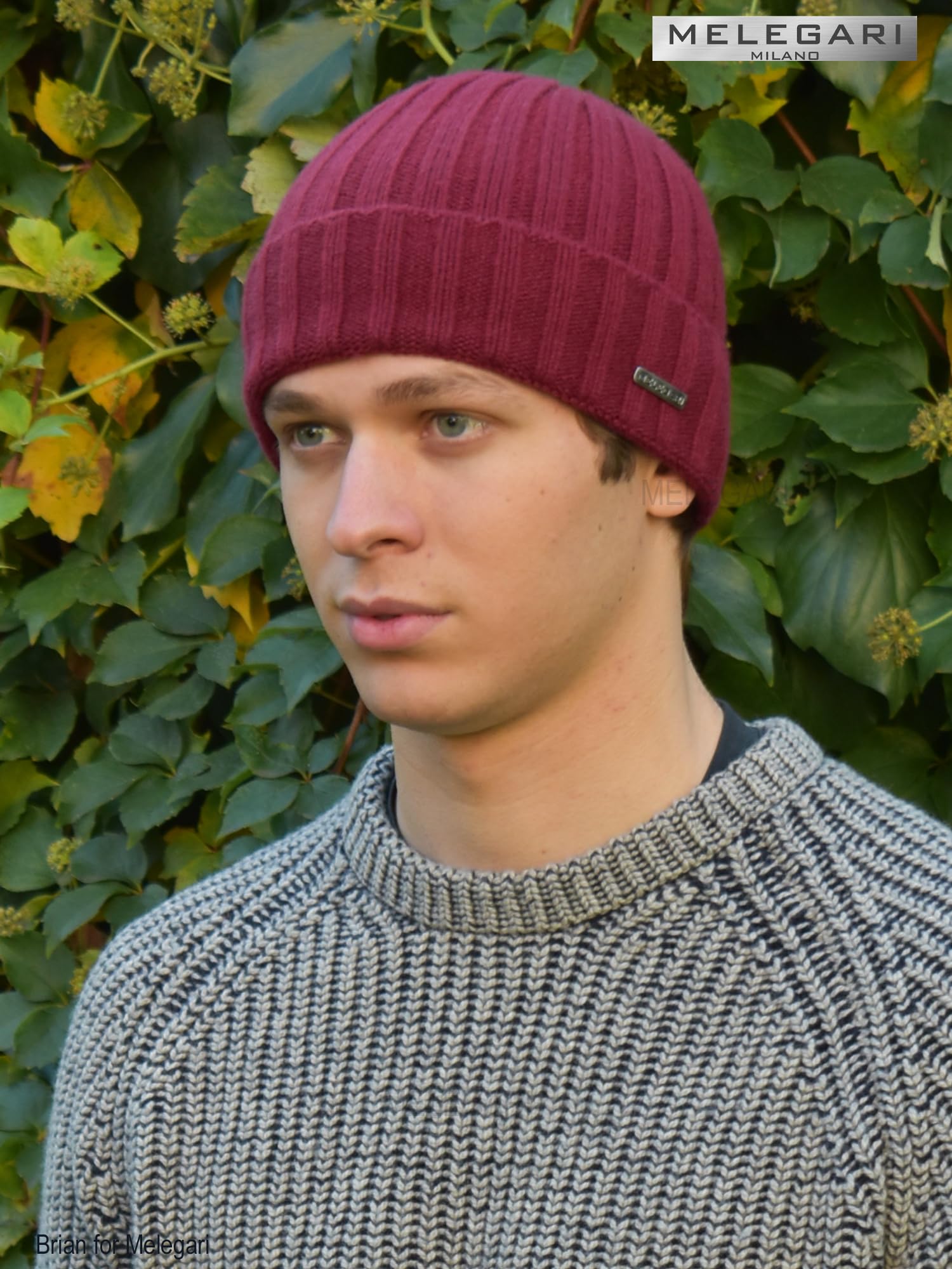 Melegari Berretto Cuffia Beanie Trento | 100% Cashmere | Made in Italy | Unisex