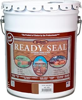 Ready Seal 525 Dark Walnut 5-Gallon Exterior Wood Stain & Sealer - Semi-Transparent Oil-Based, No Laps/Streaks for Decks, Fences, Siding