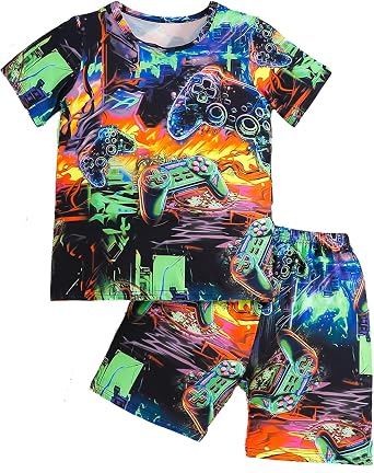Toddler Boys T Shirt and Shorts Set 2 Piece Summer Casual Outfits Little Kids Fashion Short Sleeve Tee & Short Pants