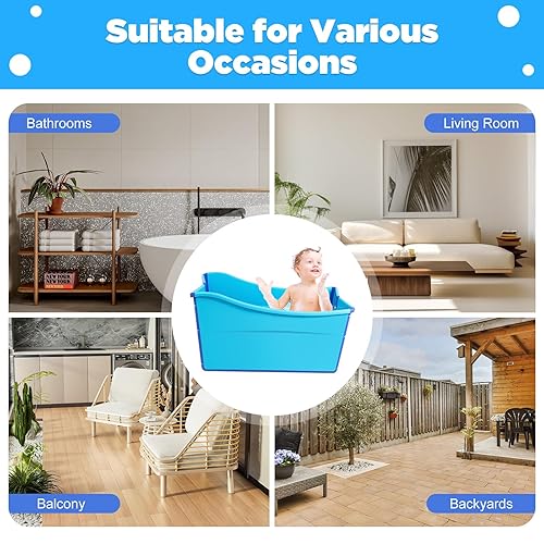 Miniatura 5 de Bañera de hielo portátil de gran tamaño, tanto en casa como en movimiento, para niños pequeños, adolescentes, gemelos, mascotas y adultos pequeños