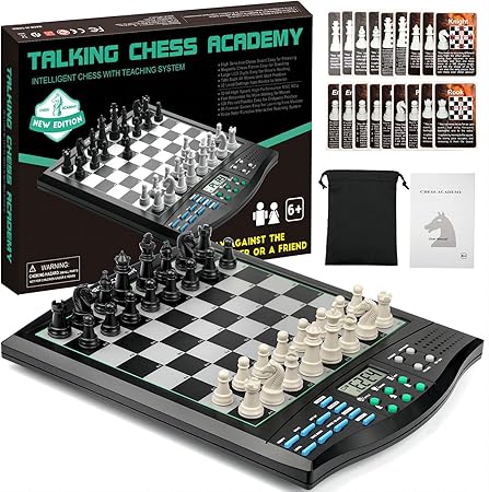 Talking Chess ACADEMY Electronic Chess Set, Magnetic Computer Chess Game
