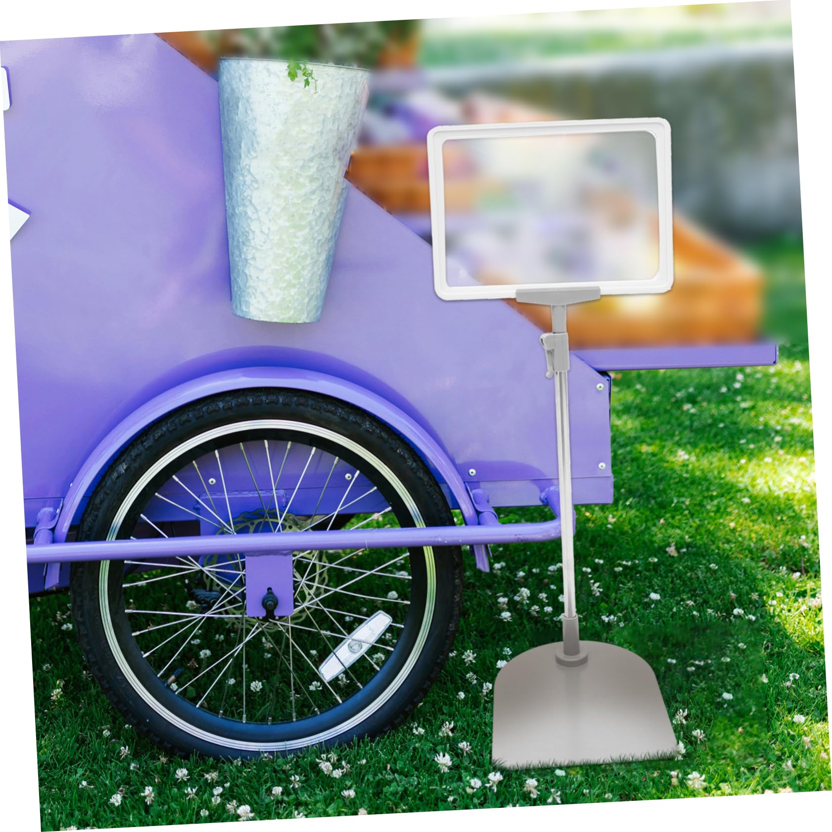 Porta Cartellino Prezzi A5 Bianco in Acciaio Inox e Plastica | Espositore per Negozio e Frutta, Design Stabile Riutilizzabile, Supporto Prezzi per Scaffale