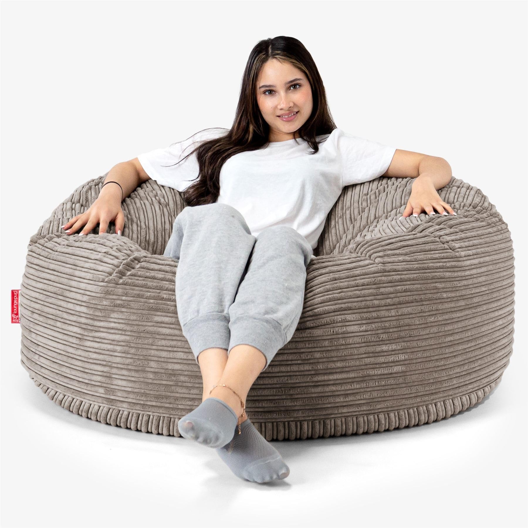 Lounge Pug - CORD - Large Bean Bag For Adults - MAMMOTH - GIANT Beanbag UK - DOVETAIL GREY