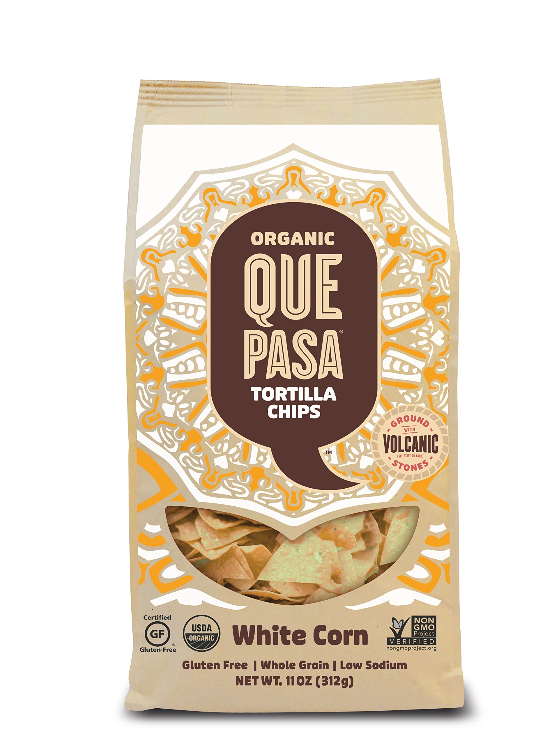 Que Pasa Organic Corn Tortilla Chips - Organic, White, Snack for Health-Conscious Consumers, Movie Night Snacking