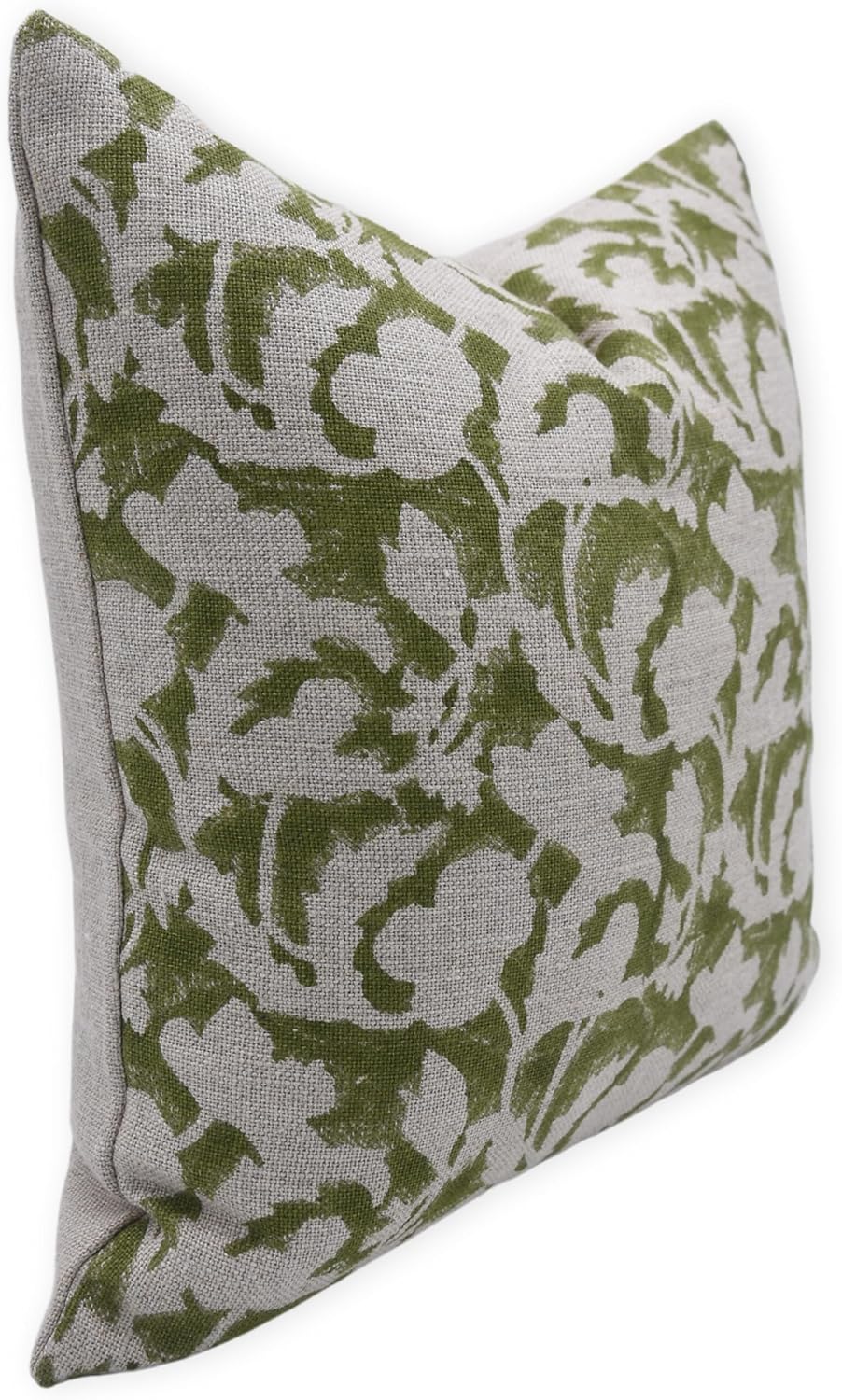 Pillow Covers Handmade Block Print 16X16 Thick Linen Throw Vintage Pillowcase Cushion Cover for Sofa, Couch, Bed, Fall, Boho Home Decor, Garden, Outdoor, Farmhouse, Sulit, Green