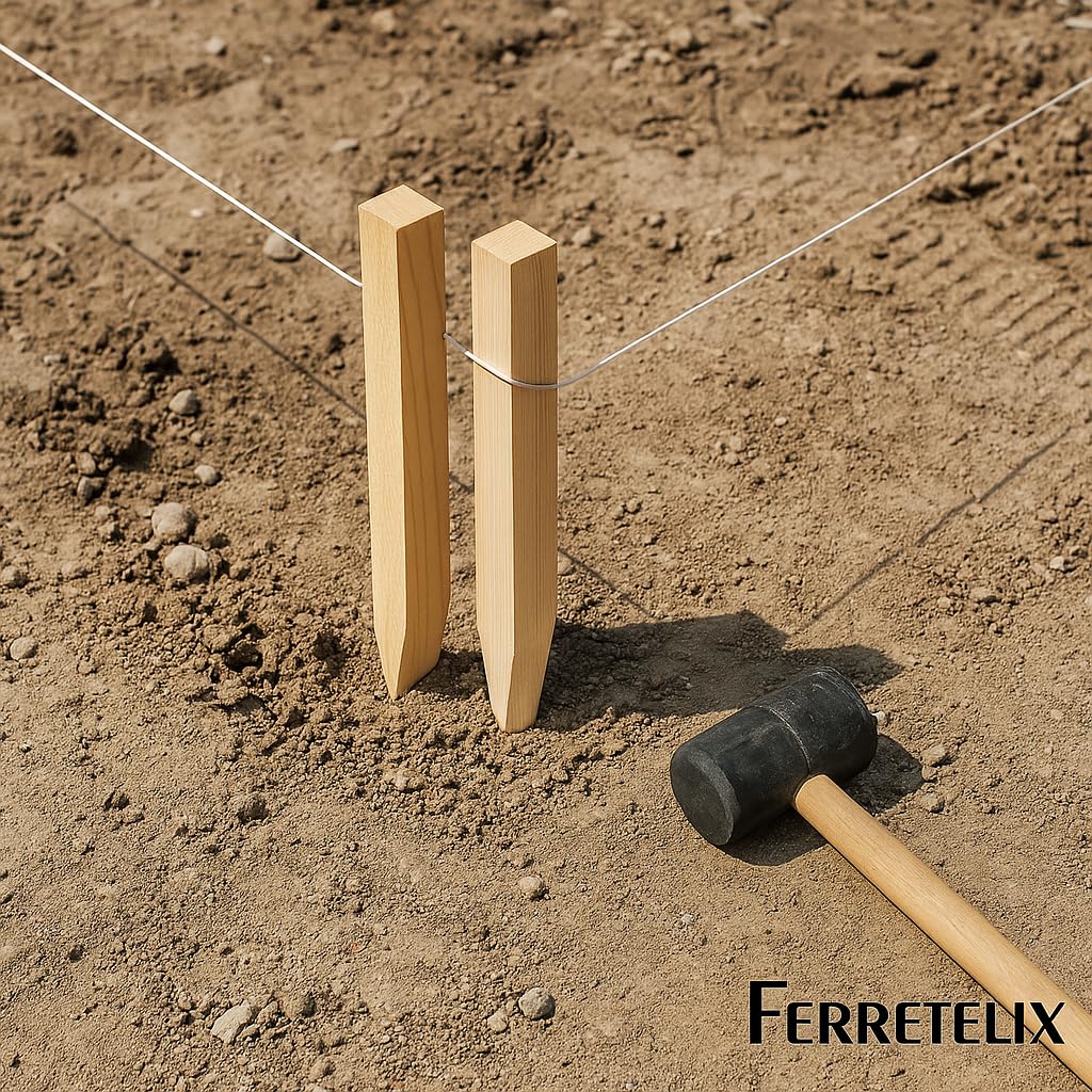FERRETELIX® Paquete de 50 un Estacas de Madera 40 cms Largo 3 cms X 3 cms