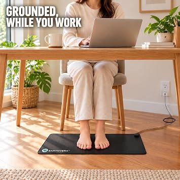 Grounding Mat for Feet, 24x16 Earthing Pad with Multimeter & Cord