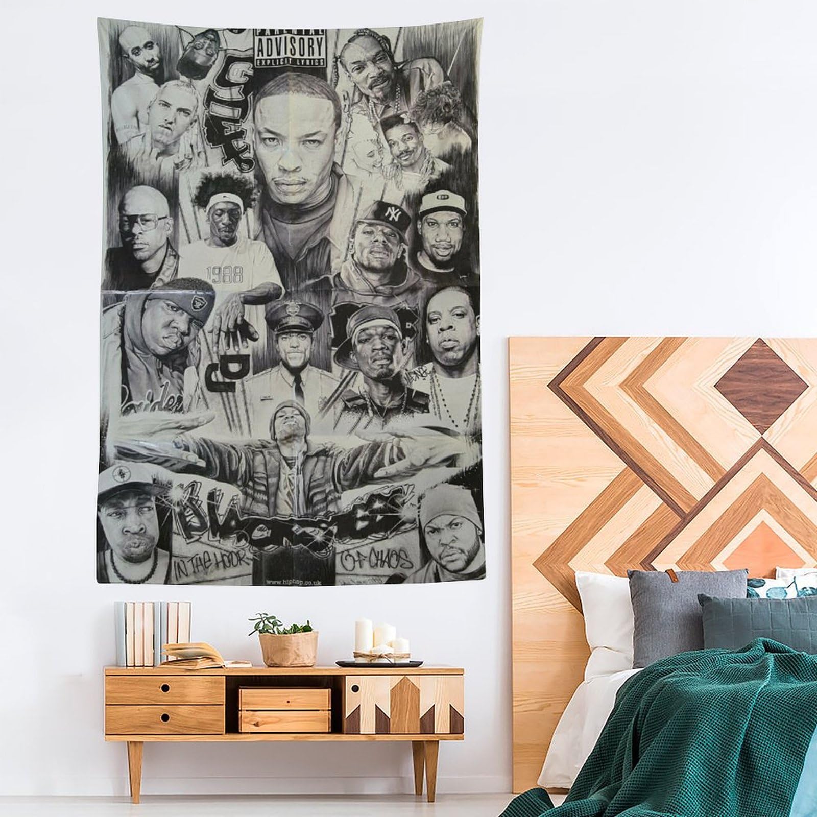 Poster da parete con cantante rap hip hop e stelle (7), decorazione da parete, decorazione moderna, 152,4 x 228,6 cm