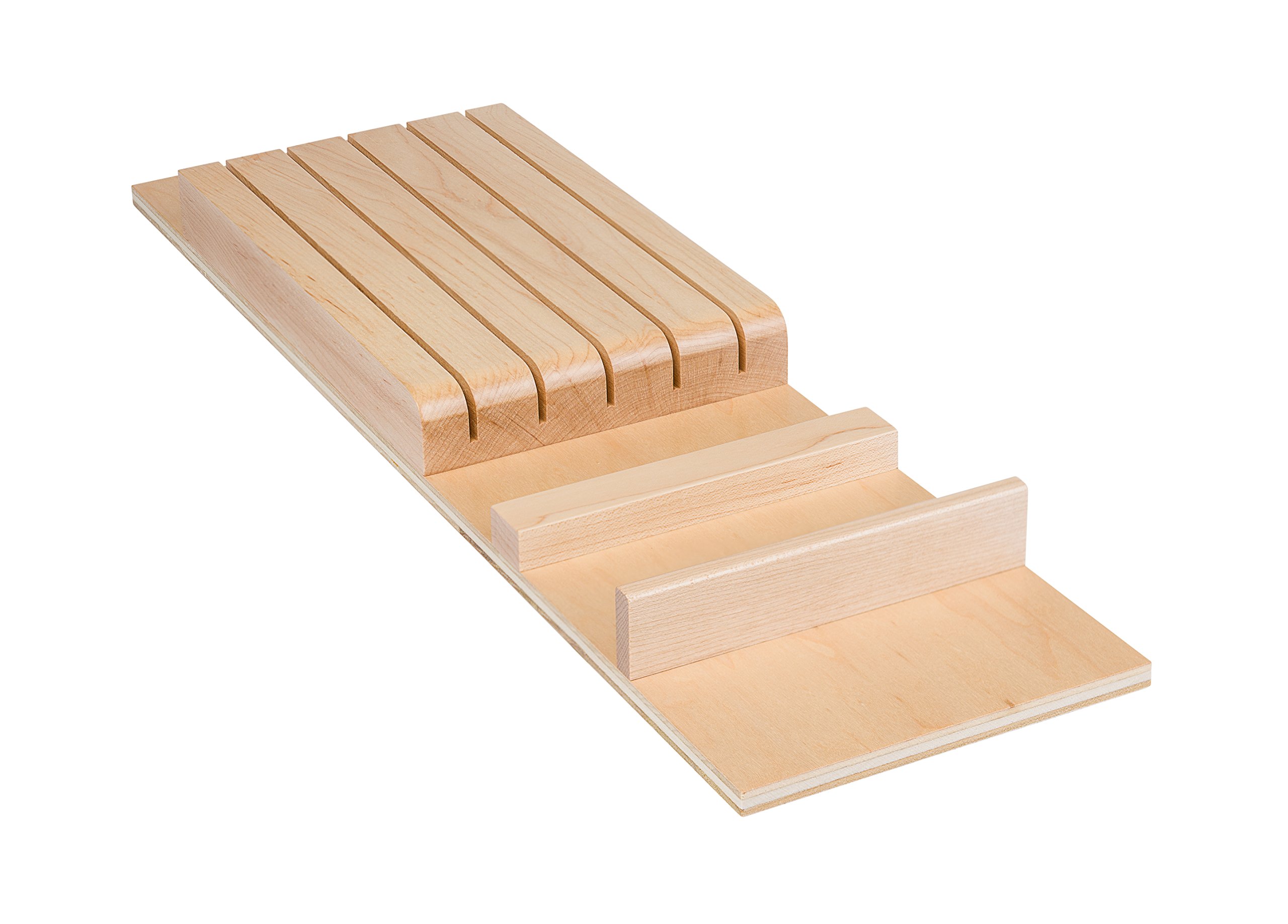Century Components KB6PF Wood Knife Block Tray Drawer Organizer, 6-1/2