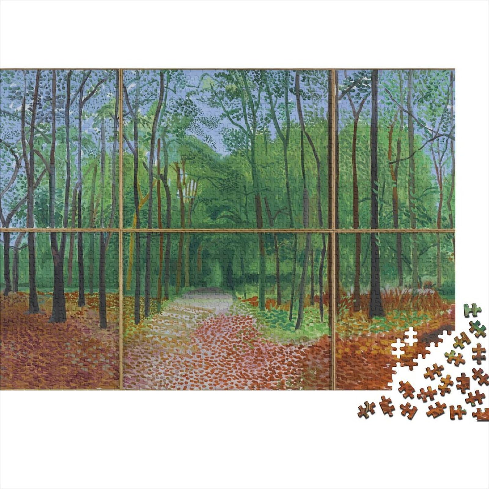 David Hockney 1000 Piece Wooden Jigsaw World Famous Paintings Puzzles for Adults Fun Jigsaws 1000 Pieces Oil Painting Jigsaw Puzzle Presents for Fine Art Jigsaws
