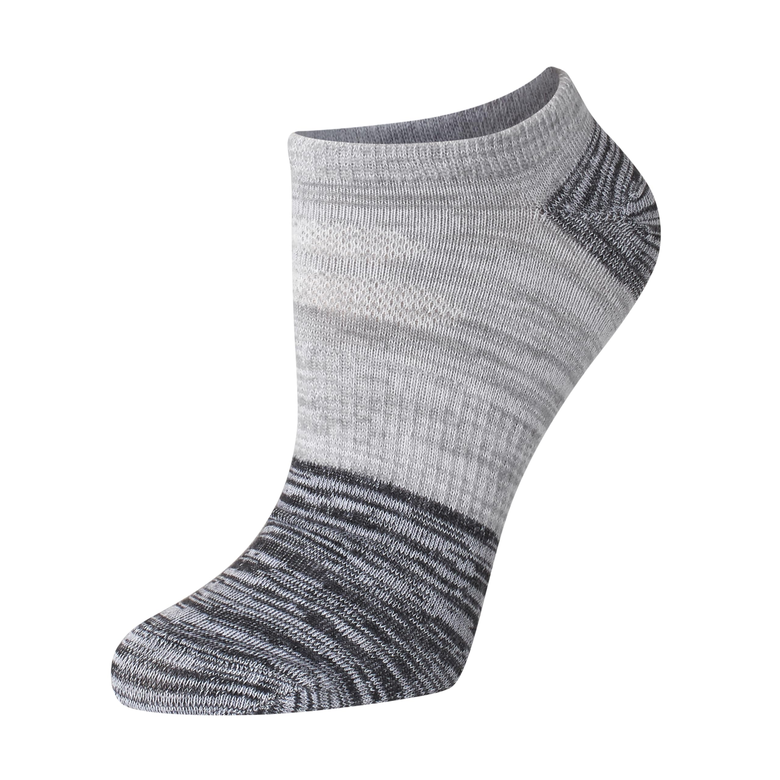 Hanes Performance No Show, Lightweight X-Temp Cooling Socks for Women, 6-Pack, Grey, 5-9
