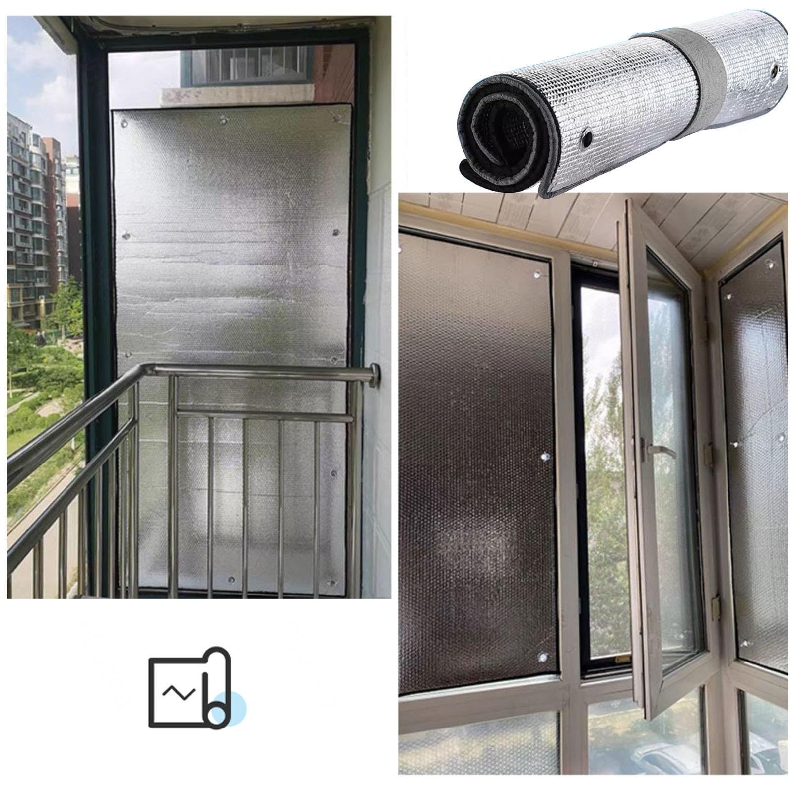 Película De Ventana Oscurecimiento,Película Aislante De Aluminio Doble,Silver-105x180cm/41x71in