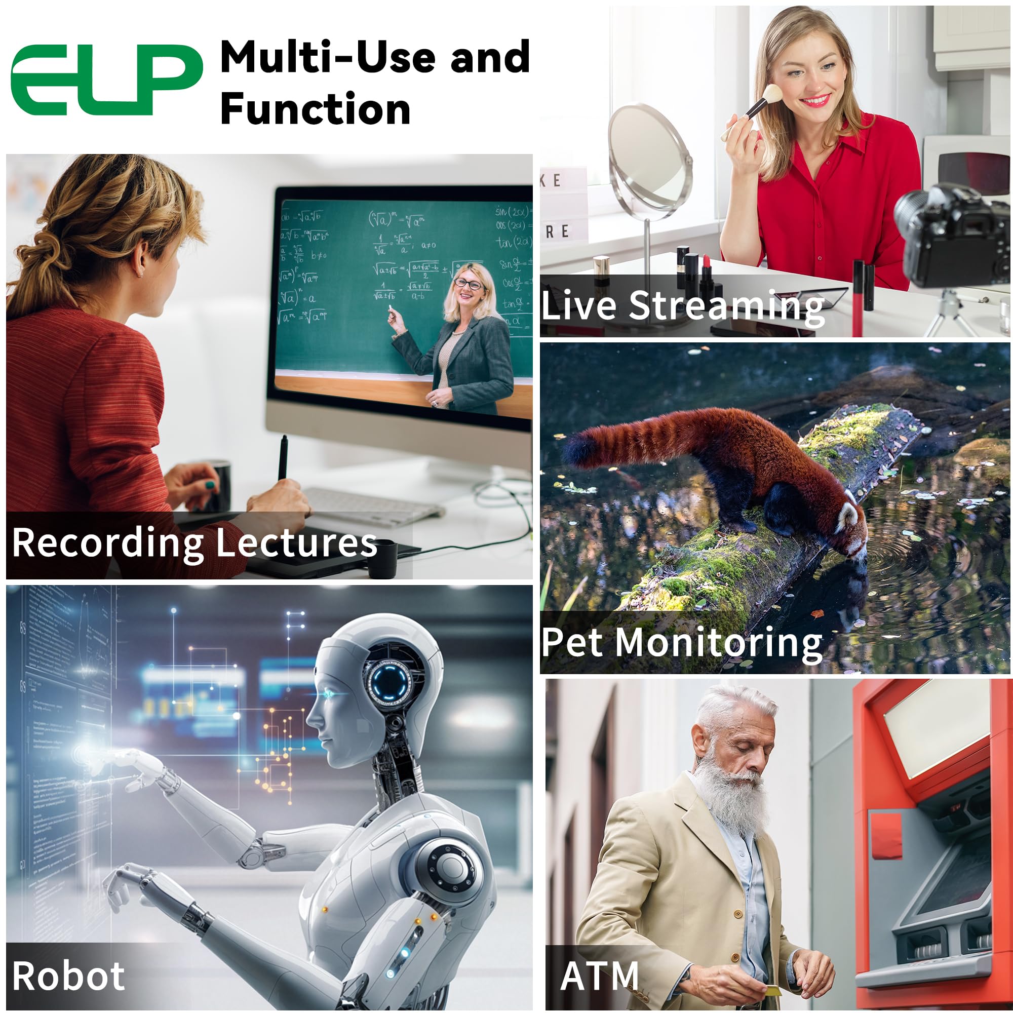 ELP 5-50mm 10X USB Zoom Camera 12mp Manual Zoom Webcam for Computer 1080P 120fps Variable Focus Lightburn Camera High Speed USB2.0 PC Cam Varifocal USB Security Webcamera for Video Conference